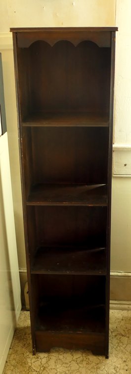 Tall Narrow Dark Wood Shelving Unit