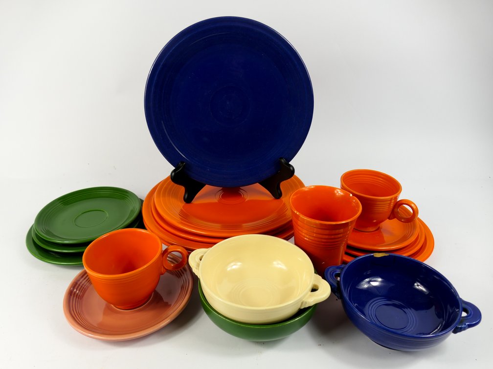 Vintage Fiesta Small Plates, Cups, and Saucers