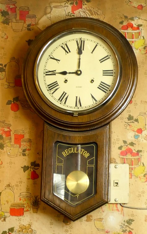 Wall Mounted Key Wound 31 Day Regulator Clock