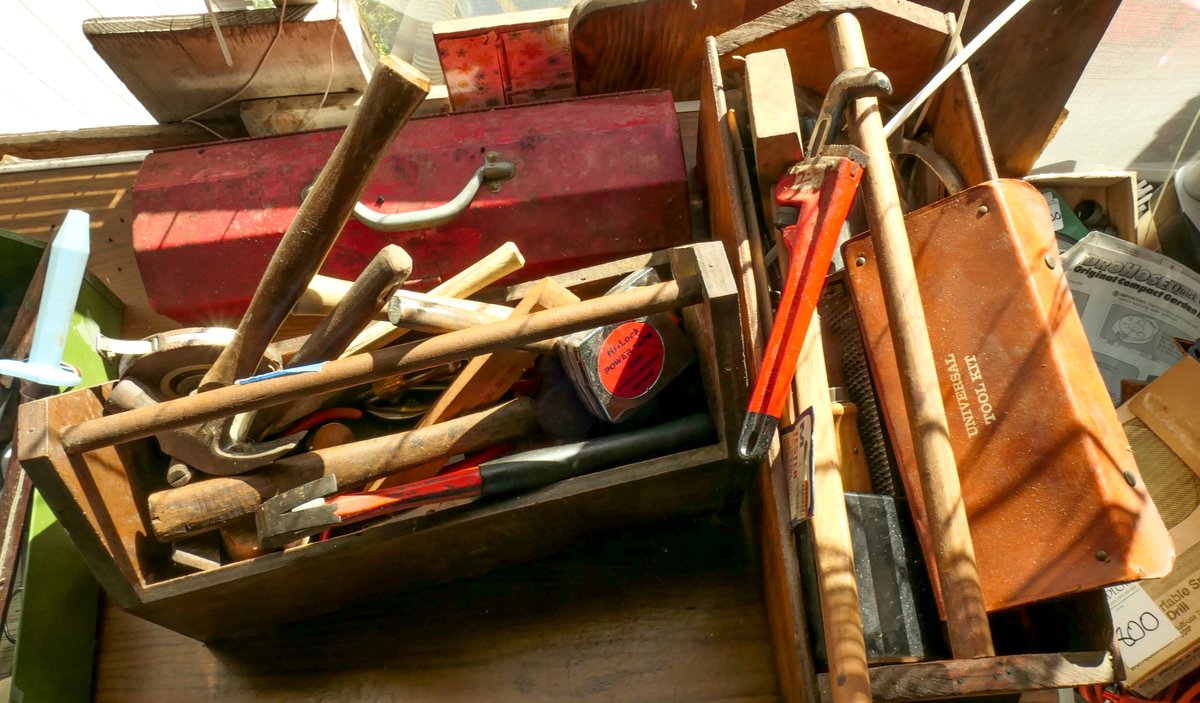 Three Vintage Tool Boxes and Tools