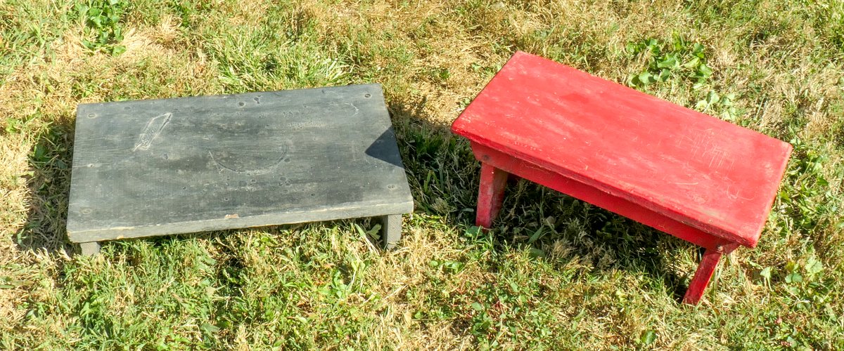 Two Painted Wooden Stools