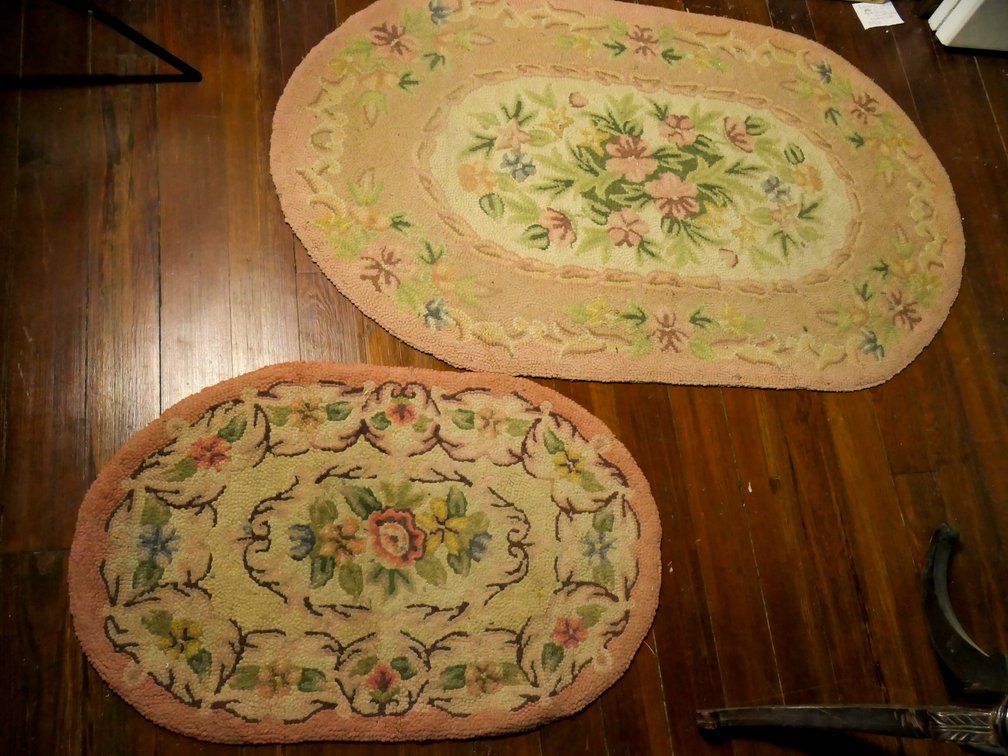 Two Machine Hooked 100% Wool Oval Rugs