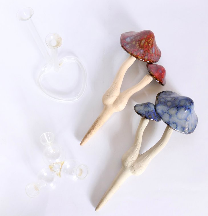 Bud Vase and Mushroom Accents