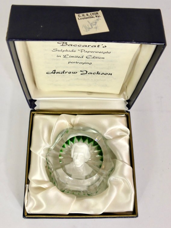 Baccarat Andrew Jackson Paperweight
