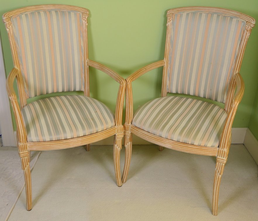 Pair of Open Frame Arm Chairs