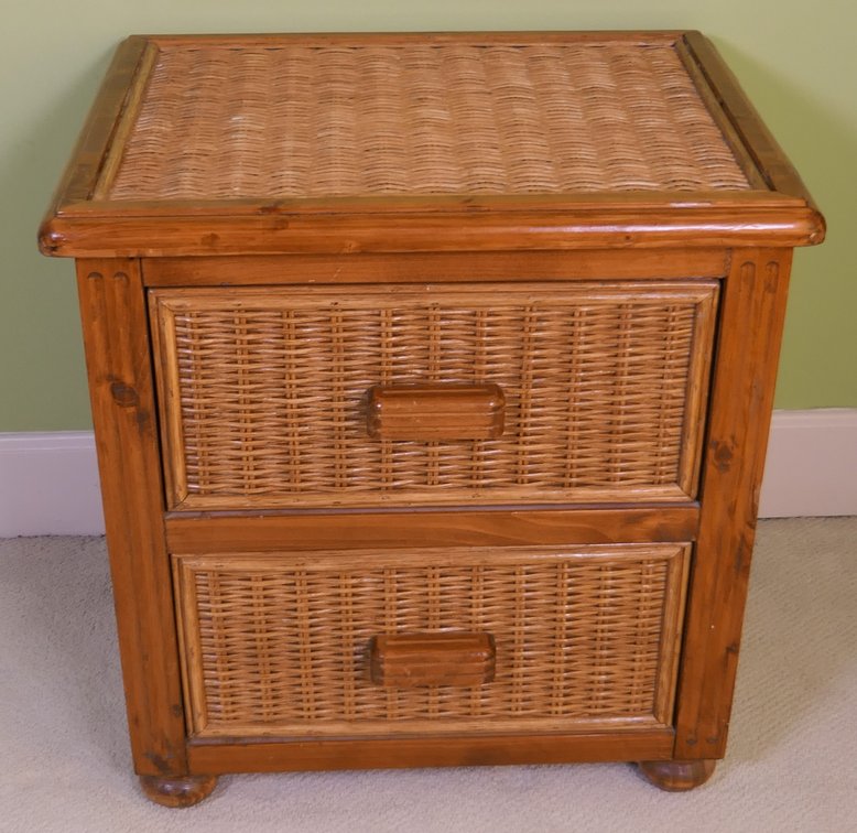 Woven Rattan End Table