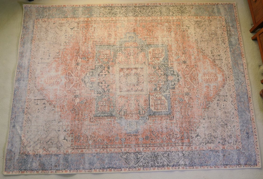 Turkish Area Rug  in Pinks and Blues