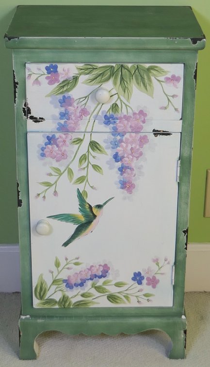 Distressed Hummingbird Cabinet