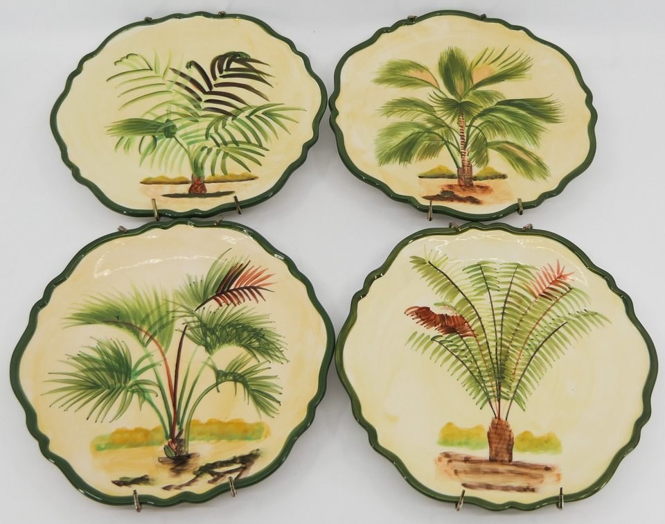 Four Tropical Decorative Plates