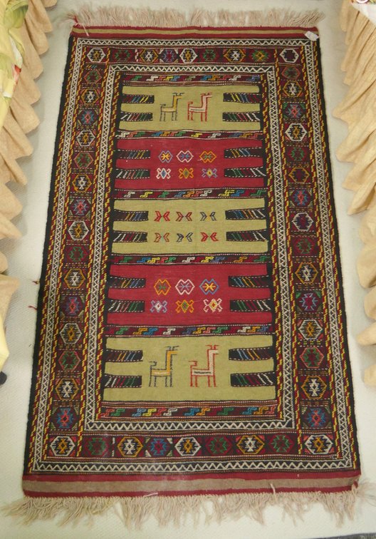Wool Hand Woven Tribal Design Rug