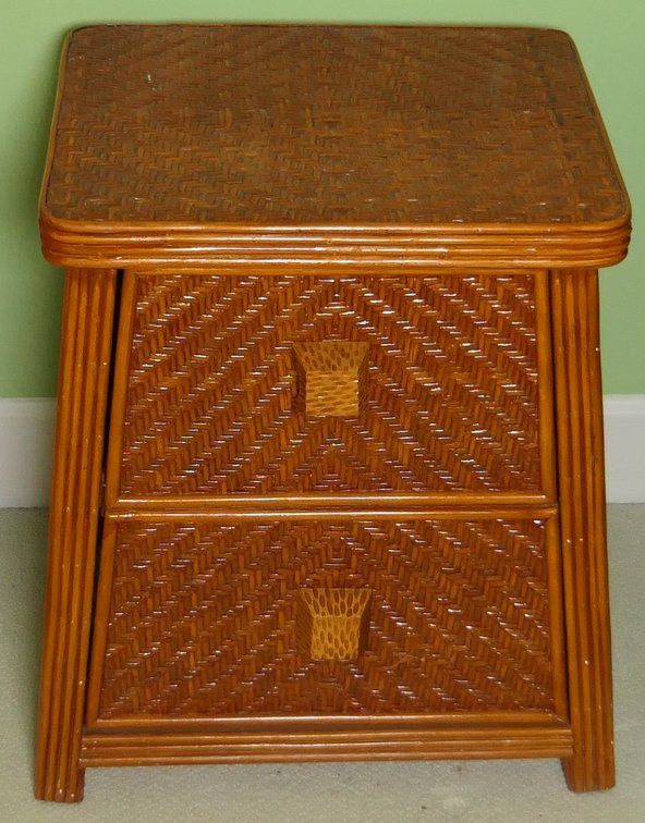 Herringbone Pattern Woven Nightstand