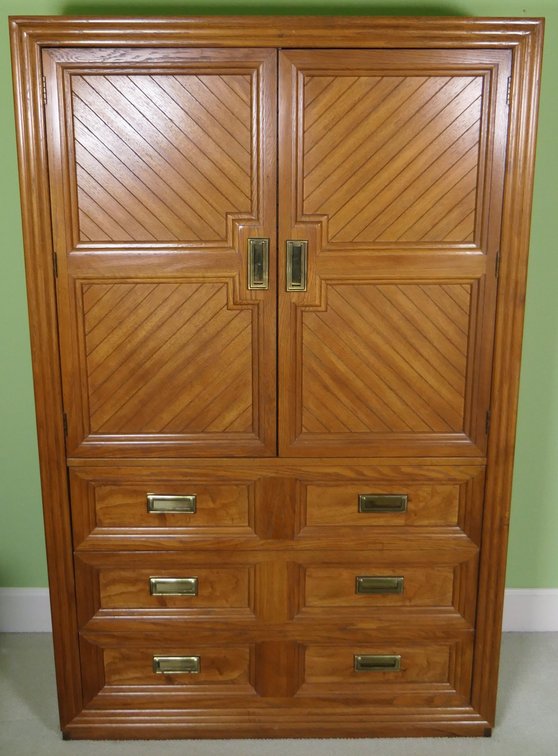 Thomasville Armoire with Diagonal Accenting