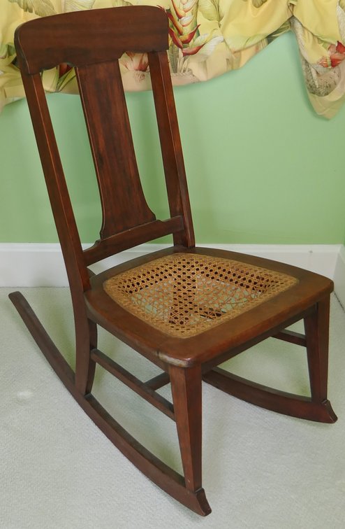 Sewing Rocker with Caned Seat