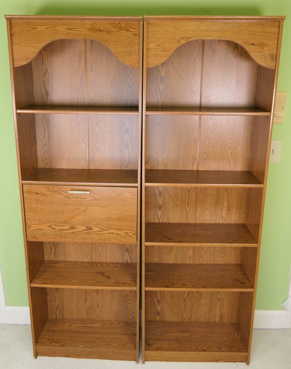 Two Pressed Board Bookcases