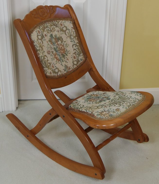 Maple Rocking Chair with Tapestry Back and Seat