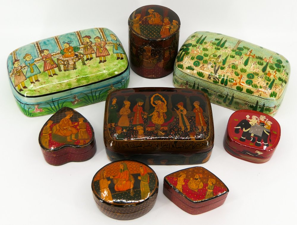 Colorful Lidded Trinket Boxes
