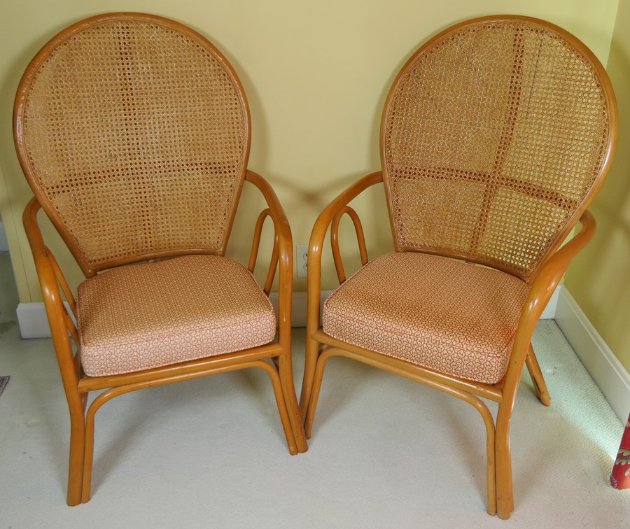 Pair of Caned Back Chairs