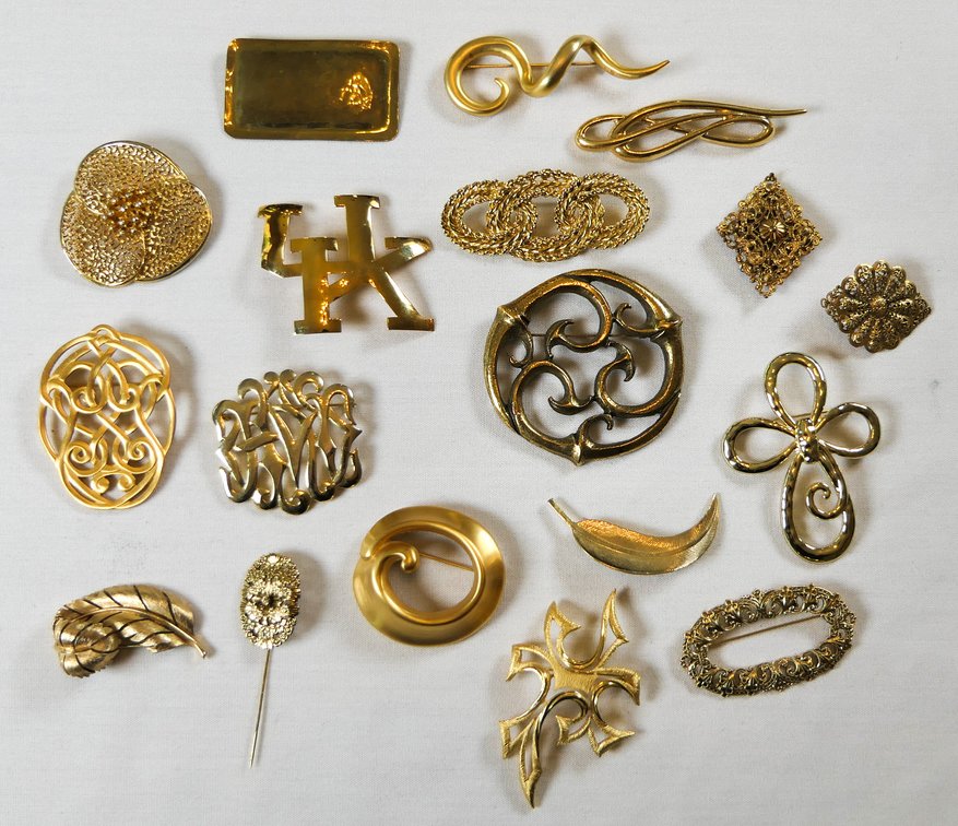 Gold Tone Brooches