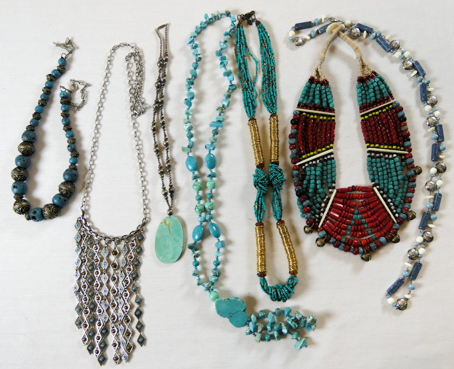 Necklaces with Turquoise and Blue Beads