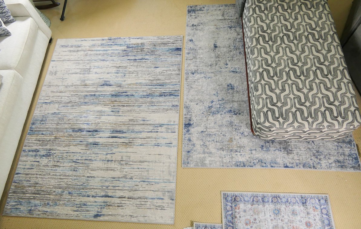 Two Blue Gray Area Rugs