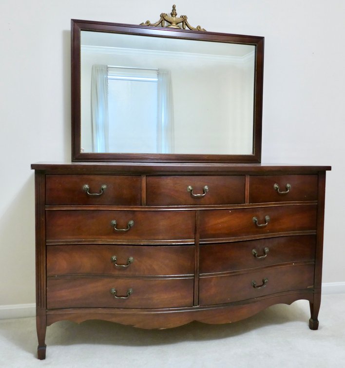 Dixie Dark Finish Serpentine Dresser
