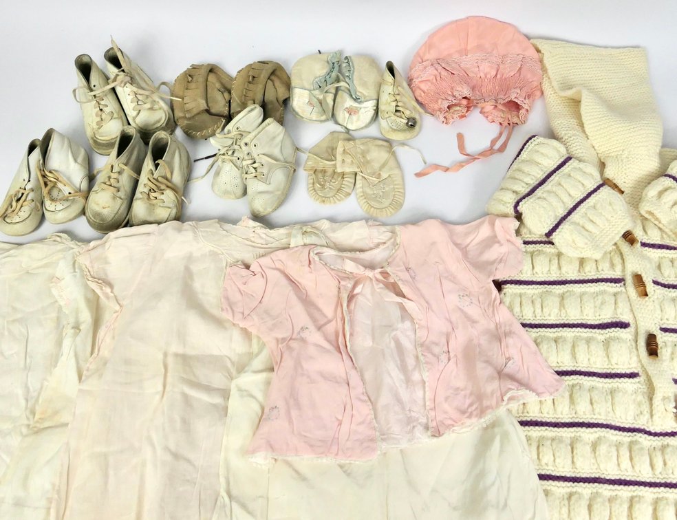 Vintage Handmade Baby Clothes and Shoes