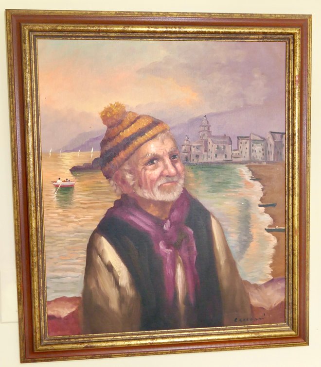 Framed Oil on Canvas Portrait Signed by Alberto Cecconi