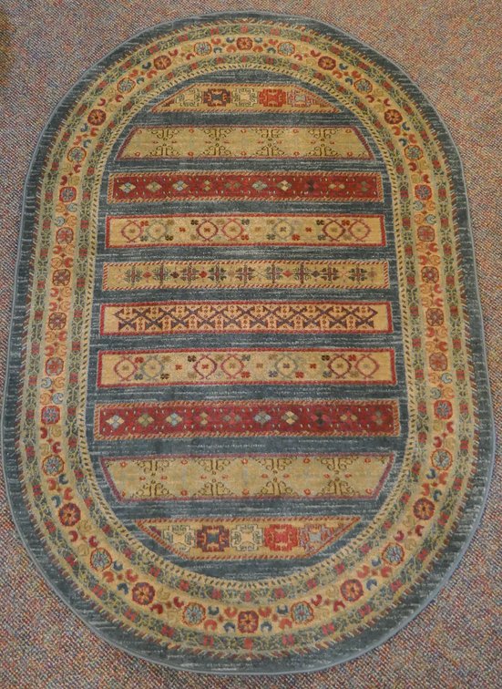 Oval Striped Accent Rug