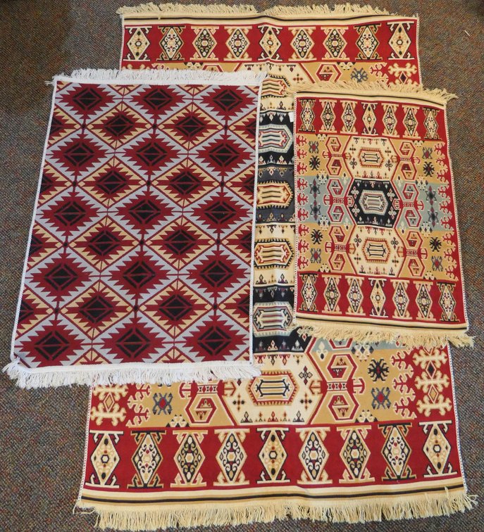 Three Flat Weave Rugs