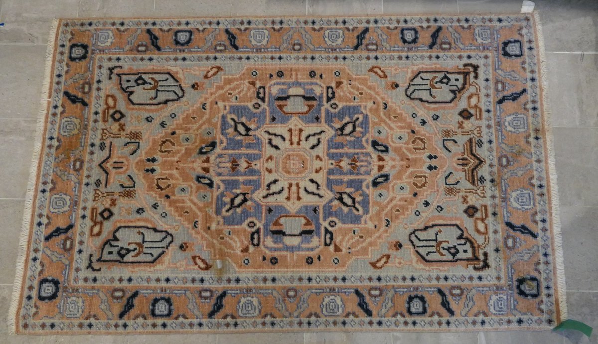 Wool Oushak Geometric Pattern Rug