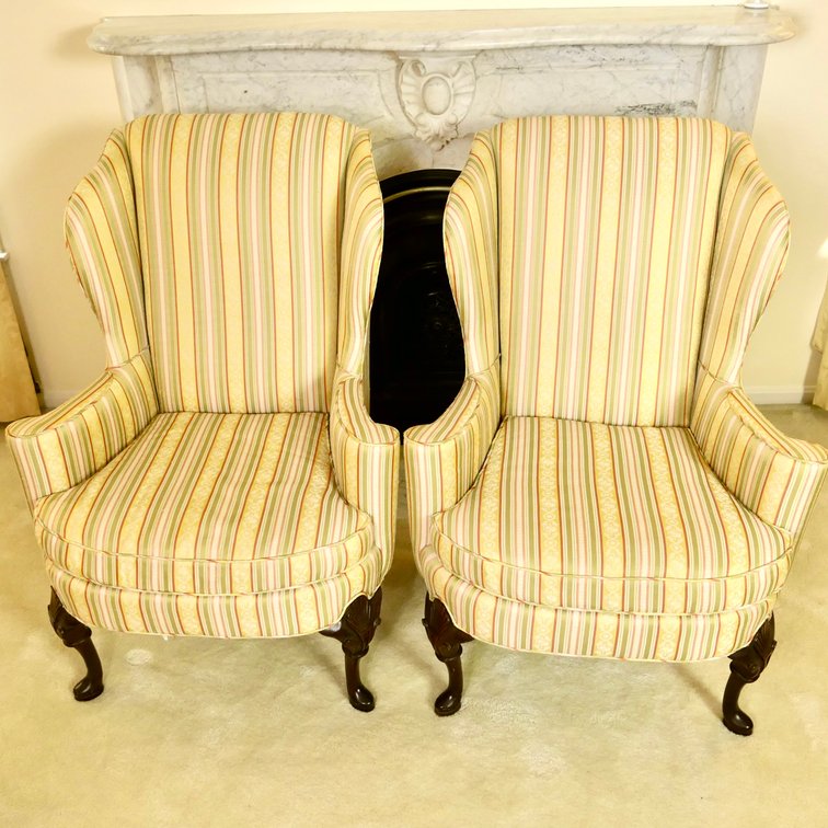 Sherrill Wingback Chair Pair