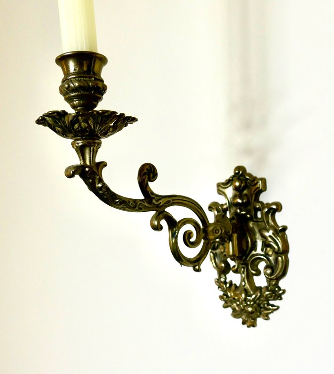 Pair of Brass Candle Sconces