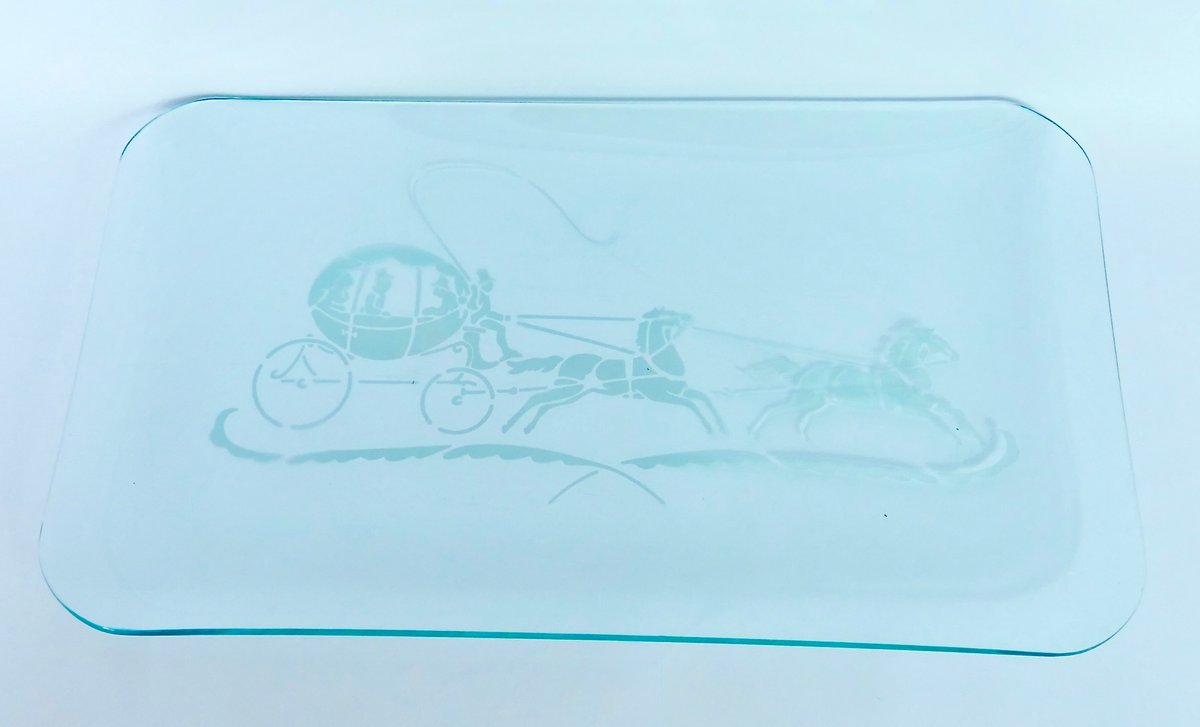 Etched Carriage Accent Platter