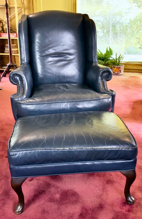 Wingback Chair and Ottoman Pair
