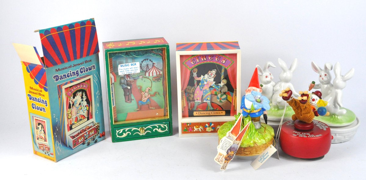 Six Wind-up Music Boxes