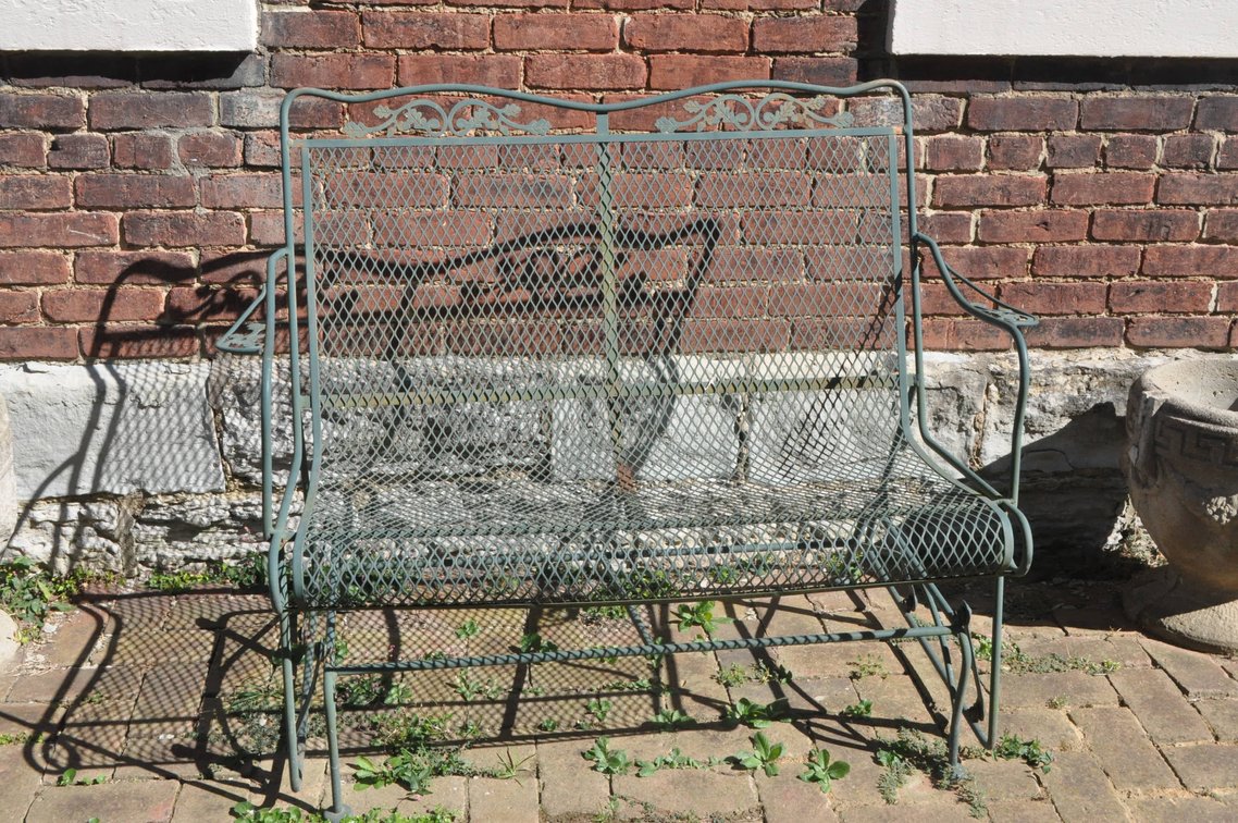 Green Metal Patio Glider
