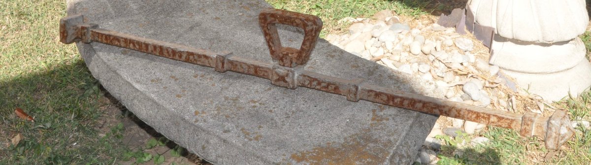 Antique Wrought Iron Fireplace Fender Crossbar