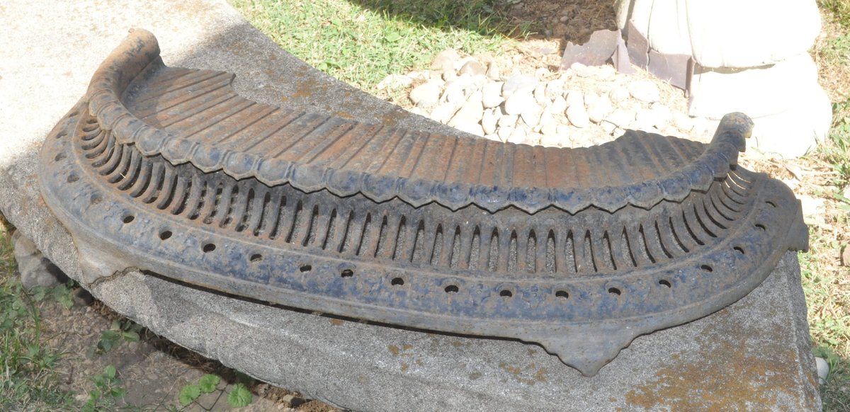 Antique Cast Metal Fireplace Fender