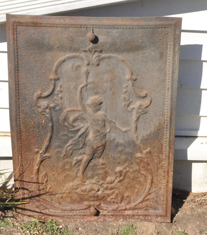 Antique Cast Metal Summer Fireplace Cover