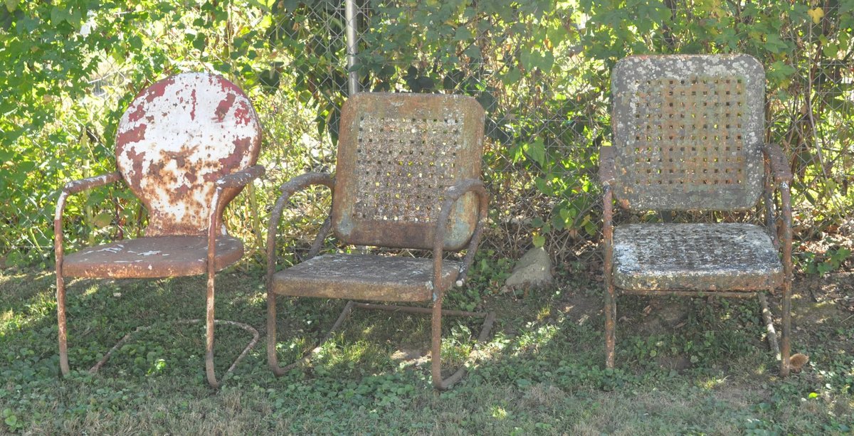 Three Metal Chairs