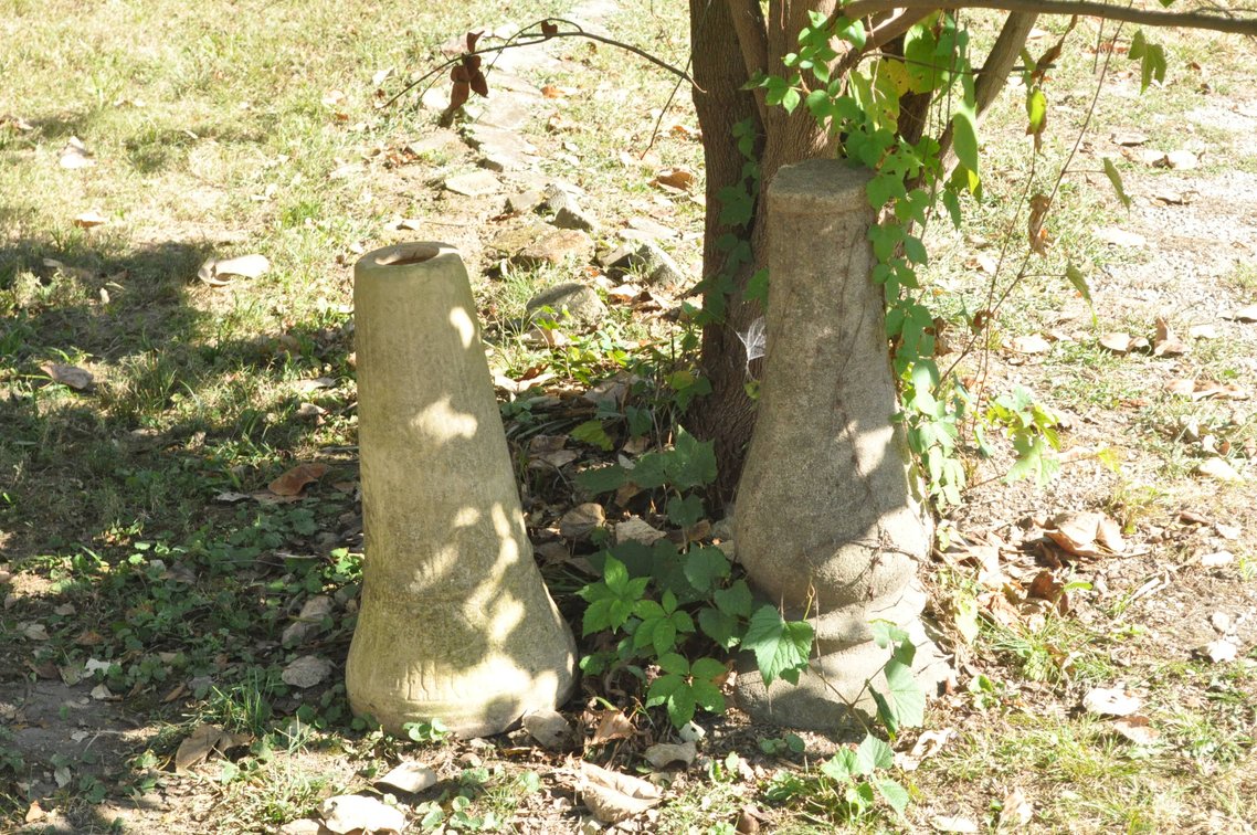 Two Concrete Bird Bath Bases