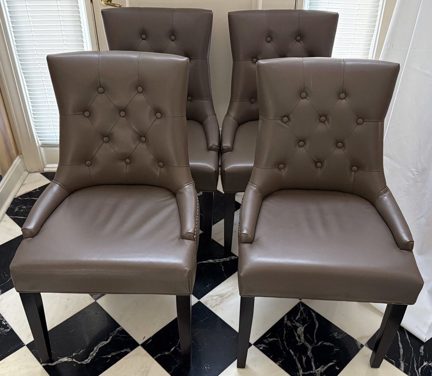 Four Vinyl Dining Chairs