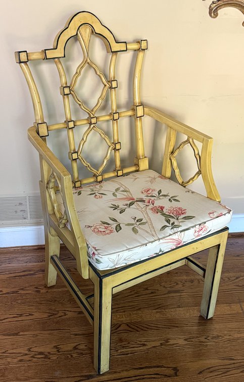 Yellow Chinoiserie Armchair