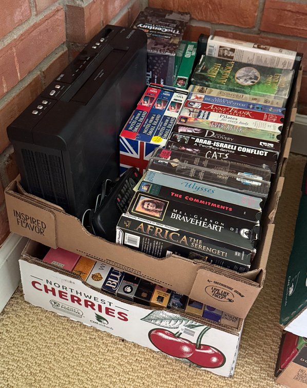 Two Boxes of VHS Tapes