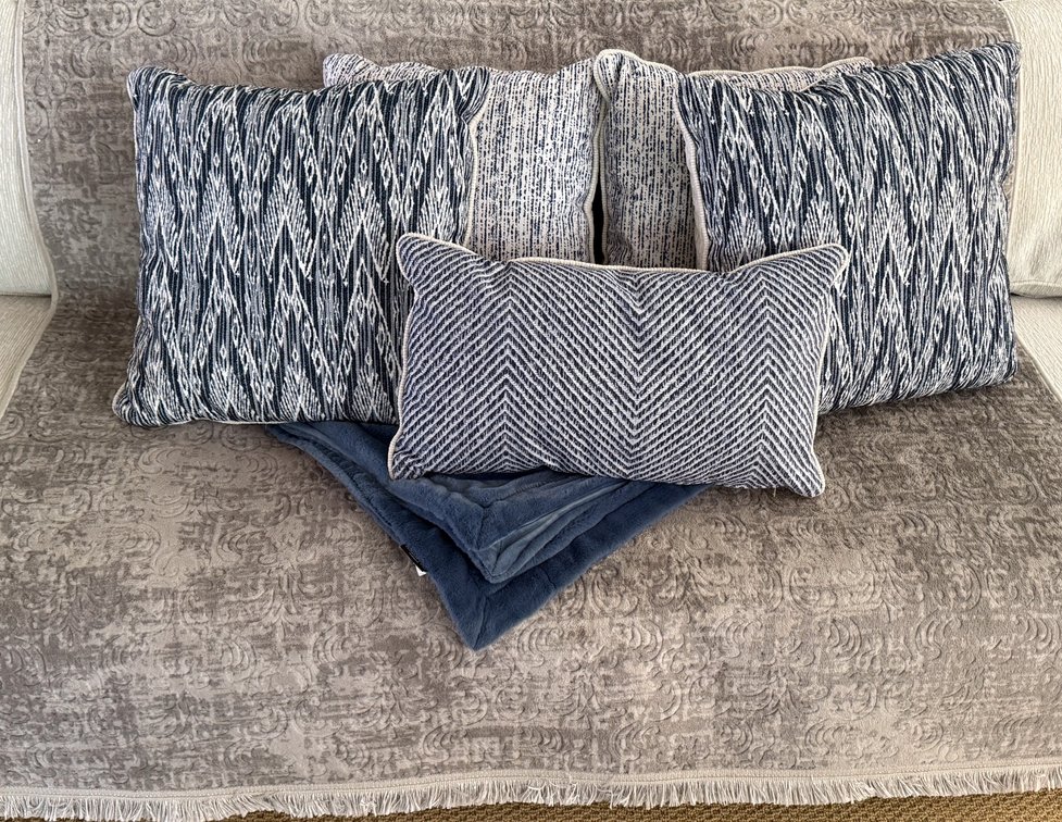 Blue and Gray Soft Furnishings
