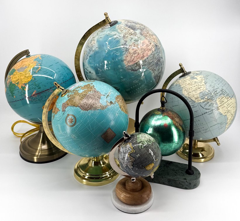 Six Blue Globes