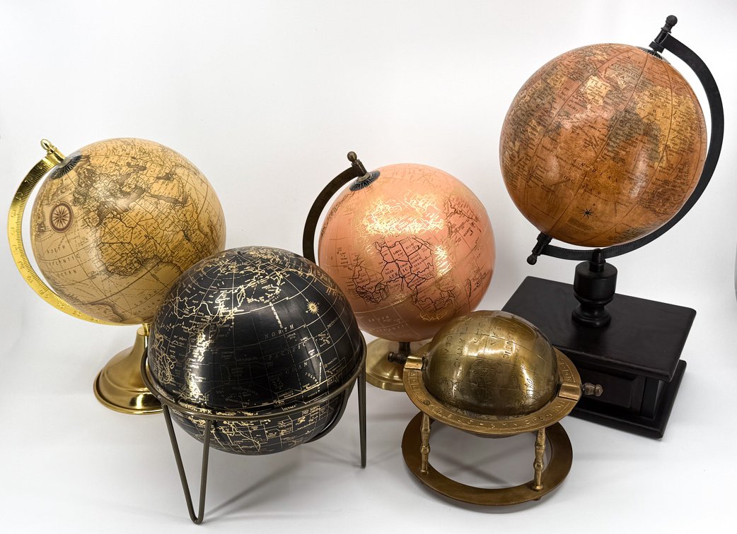Five Earth Tone Globes
