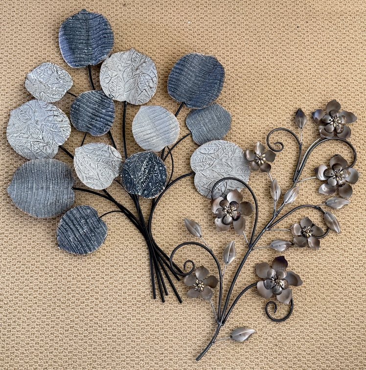 Two Decorative Metal Wall Art Pieces