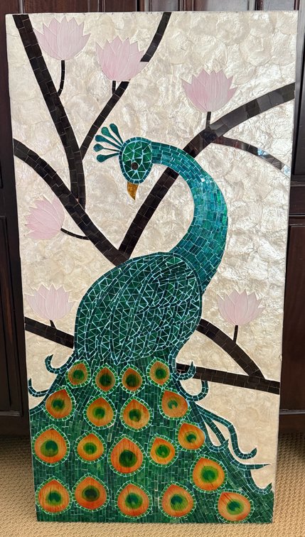 Peacock Capiz Shell Mosaic