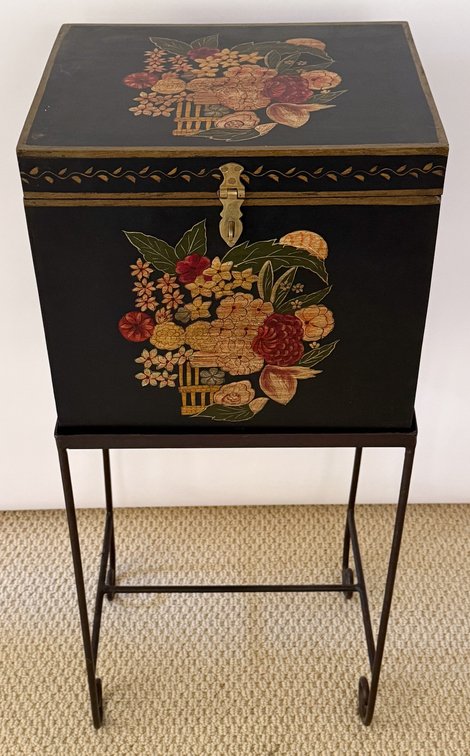 Painted Latched Storage Box on Stand